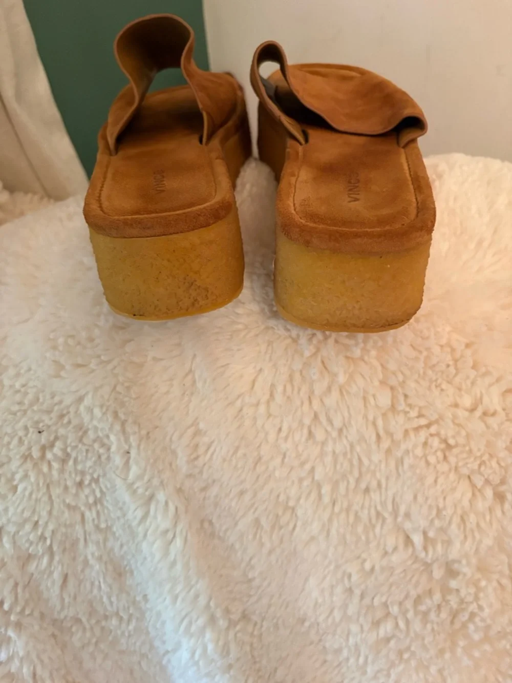 Vince Pally Suede Slide Mules in tan - Picture 2 of 4